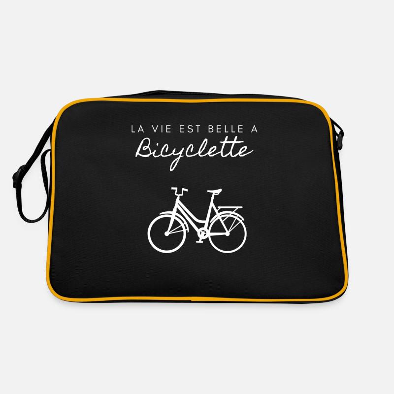 La vie est belle à bicyclette - Sac Retro - noir/or