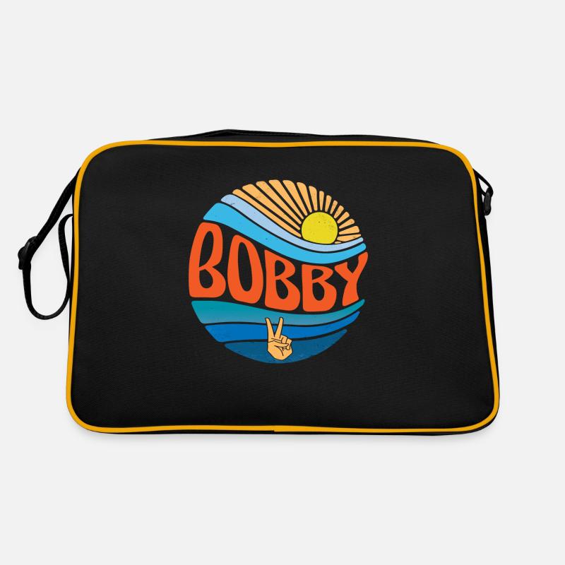 Bobby Hemd Vintage Sunset Bobby Groovy Tie Dye - Retro Tasche - Schwarz/Gold