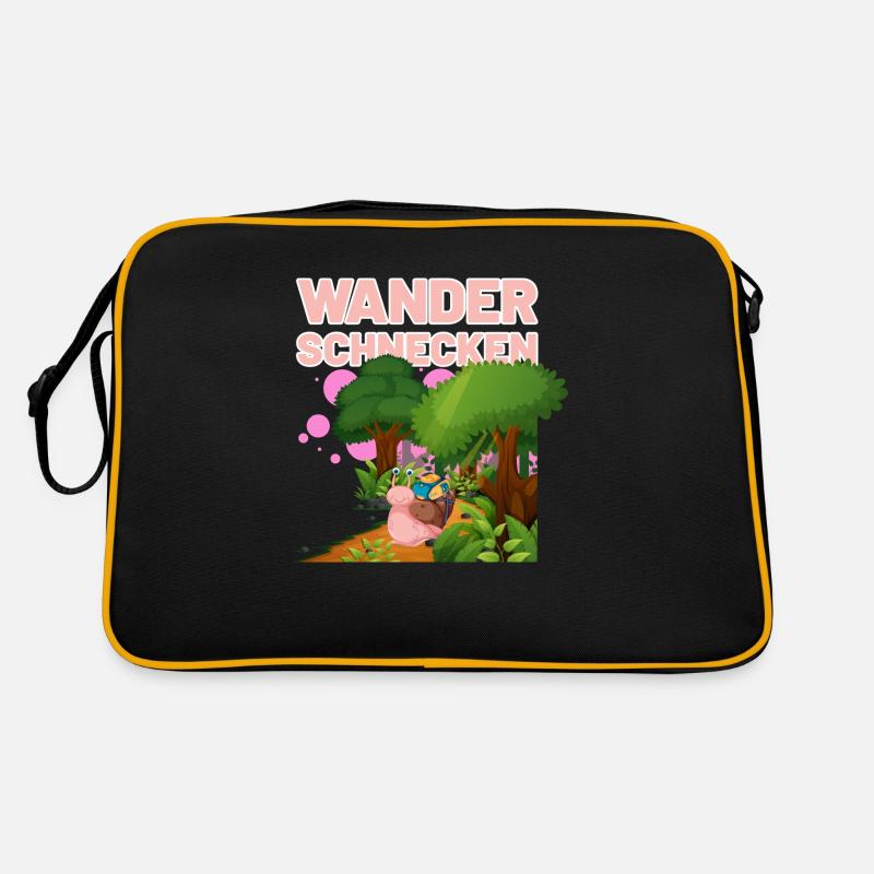 die Wanderschnecken - Retro Tasche - Schwarz/Gold