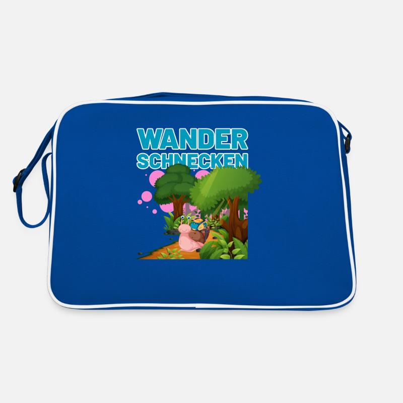 die Wanderschnecken blau Retro Tasche