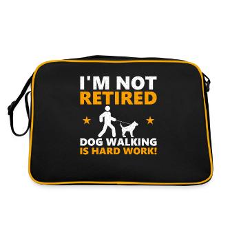Dog walking is hard work - Retro Bag - black/gold - Back