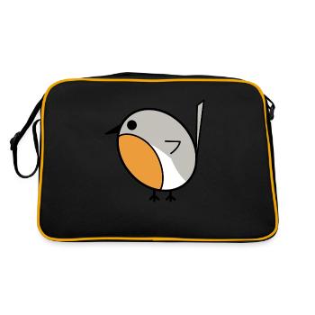 Petit oiseau mignon rouge-gorge - Sac Retro - noir/or - Dos