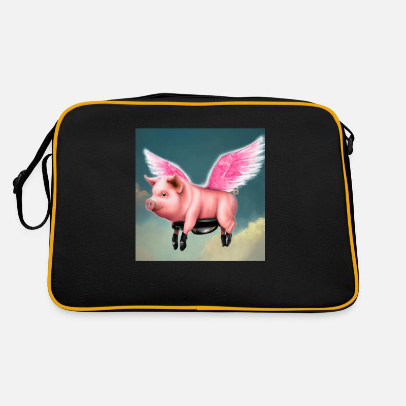 Fliegendes Schwein Retro Tasche