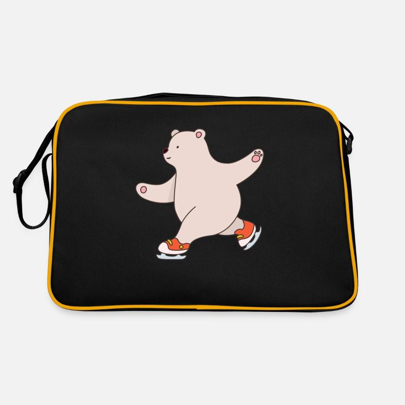 Teddy Witziger Spruch Eisbär Eiskunstlauf Polarbär Retro Tasche