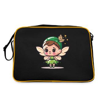Jolie illustration de fée - Sac Retro - noir/or - Dos
