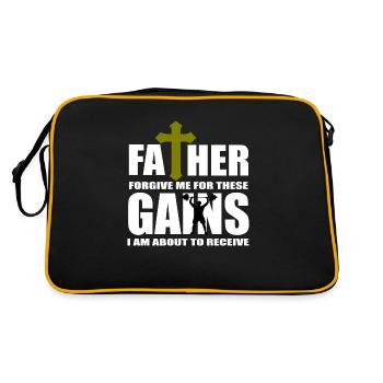 Logo für das Zitat des Fitnessstudios - Retro Tasche - Schwarz/Gold - Hinten