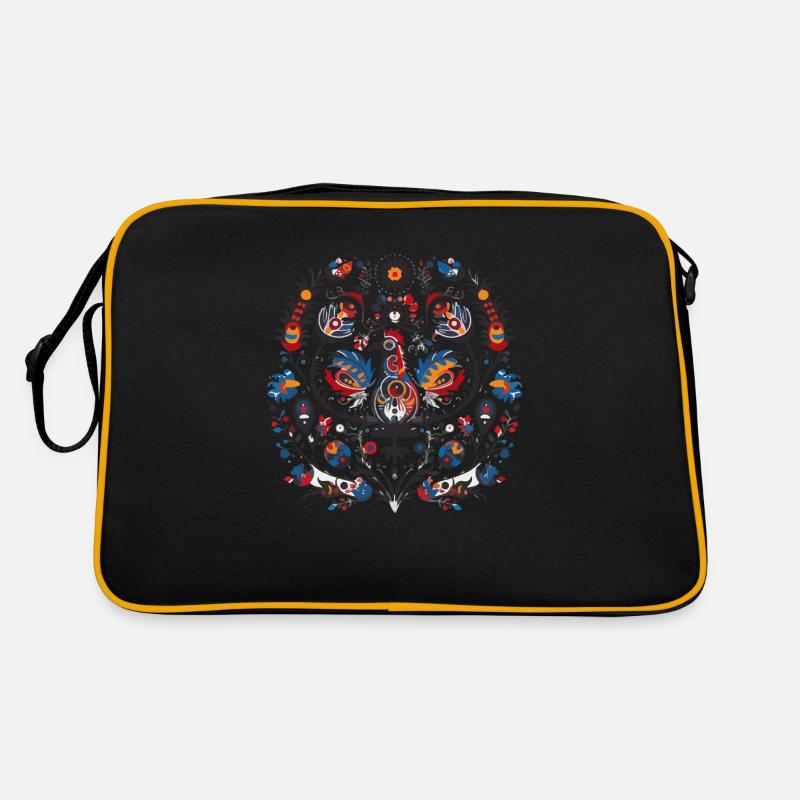 Der Vintage-Vogel - Retro Tasche - Schwarz/Gold