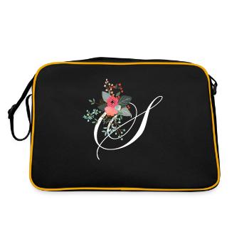 Lettre s fleuris - Sac Retro - noir/or - Dos