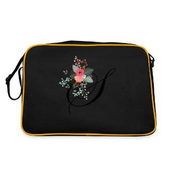 Lettre s fleuris - Sac Retro - noir/or - Dos