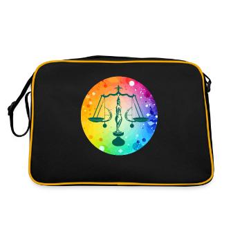 Le signe de la balance multicolore - Sac Retro - noir/or - Dos