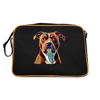 Chien American Staffordshire Terrier - Sac Retro - noir/or - Dos