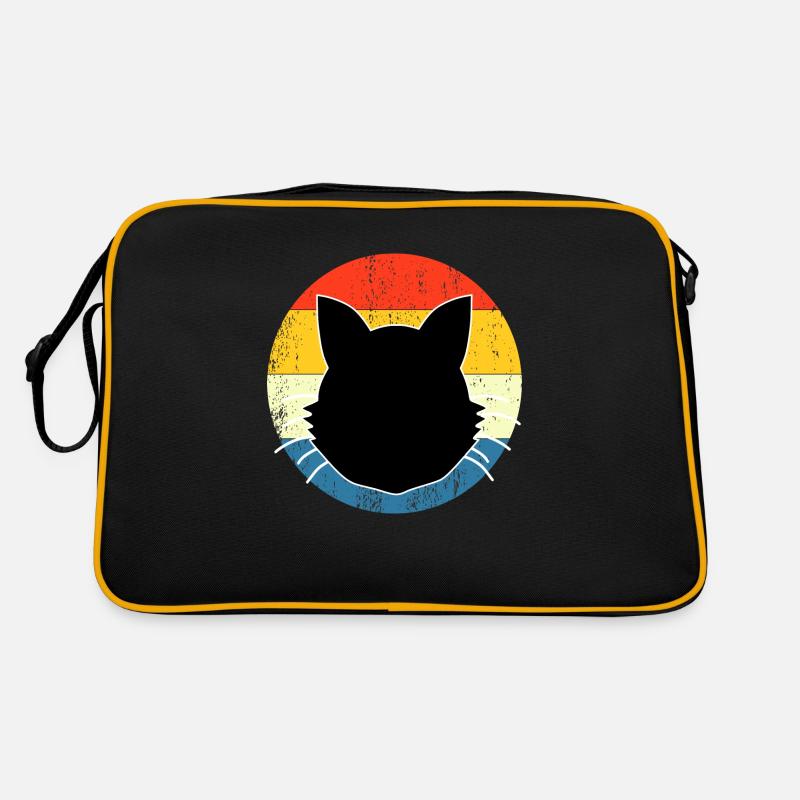 Retro Vintage Cute Cat Sunset Design Retro Bag