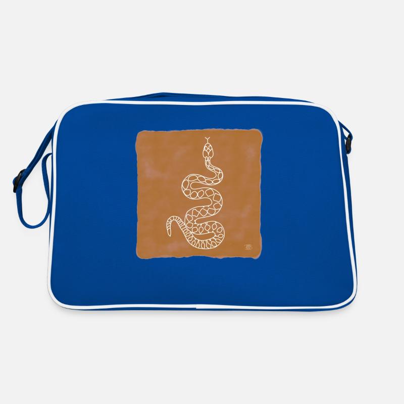 "Snake", boho line art design, series "Desert" Retro Bag