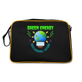 Énergie verte, avenir durable - Sac Retro - noir/or - Dos