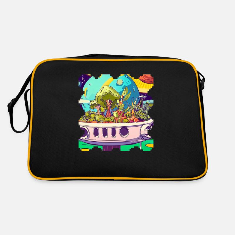 Food forest on a spaceship plant based power Retro Bag