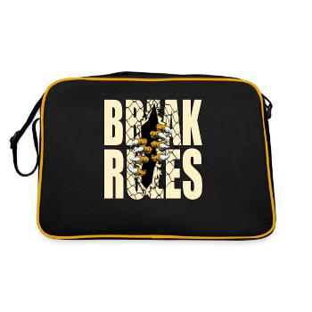 BREAK RULES - Retro Tasche - Schwarz/Gold - Hinten