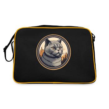 cat logo - Retro Bag - black/gold - Back