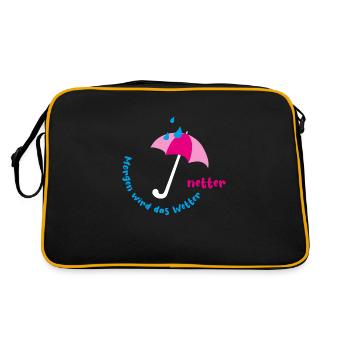 Tomorrow the weather will be nicer - Retro Bag - black/gold - Back