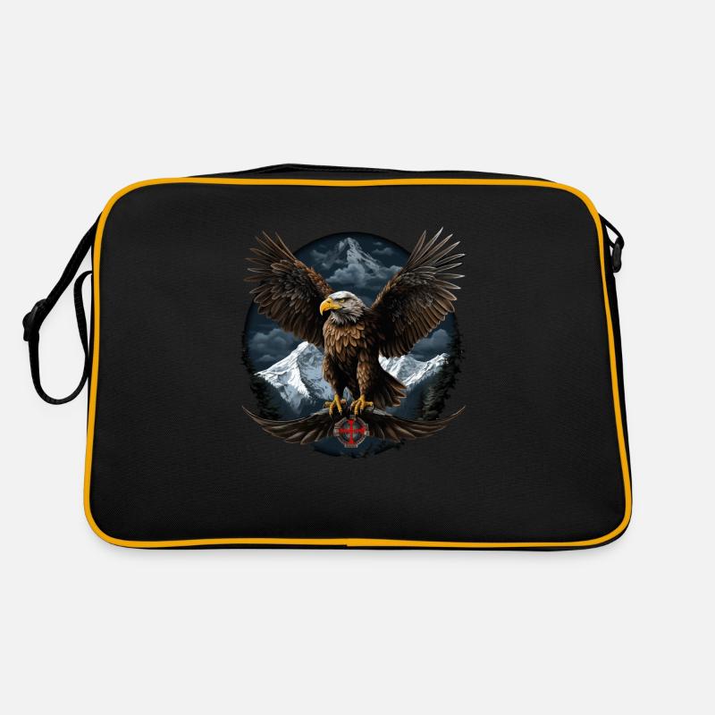 Bald Eagle Design with Mountains Retro Bag
