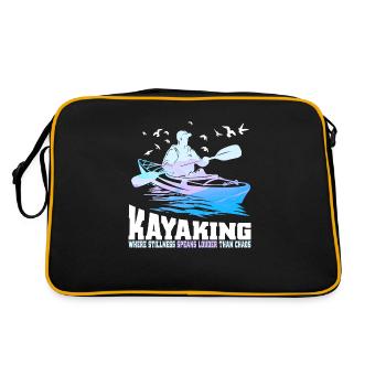 Kayaking where stillness speaks louder than Chaos - Retro Bag - black/gold - Back