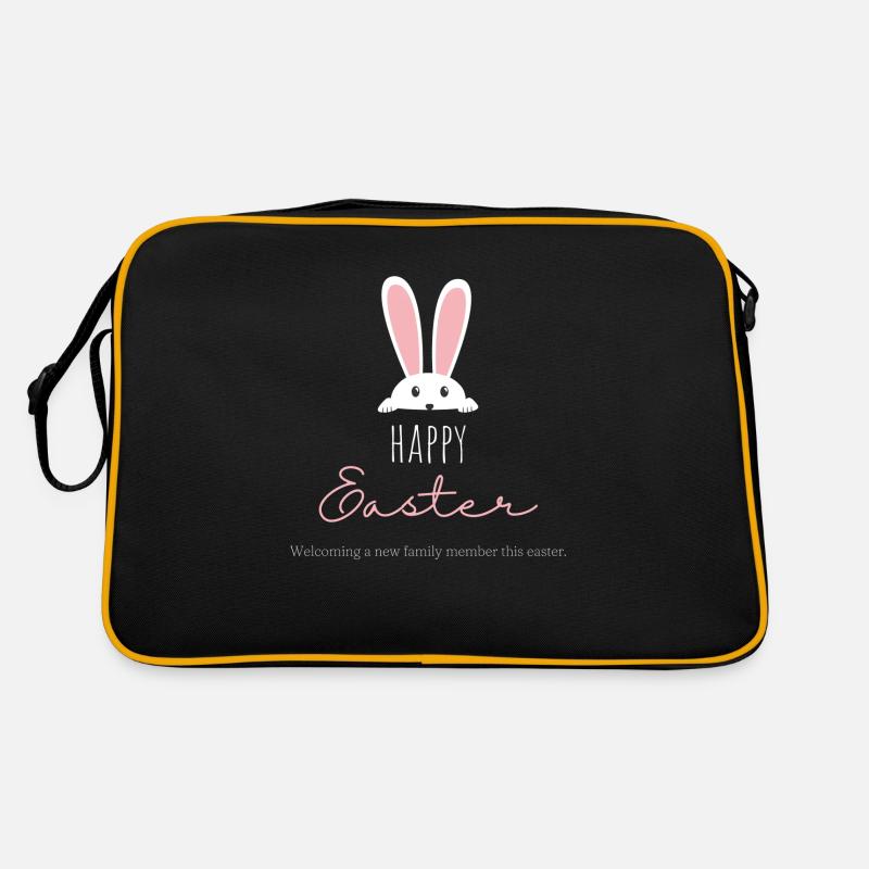 Ostern - Retro Tasche - Schwarz/Gold