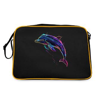 Delfin - Retro Tasche - Schwarz/Gold - Hinten