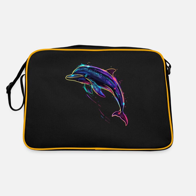 Delfin - Retro Tasche - Schwarz/Gold