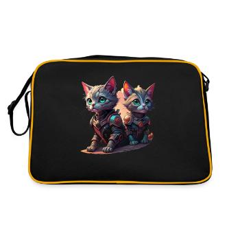 Cyborg Cats - Retro Bag - black/gold - Back