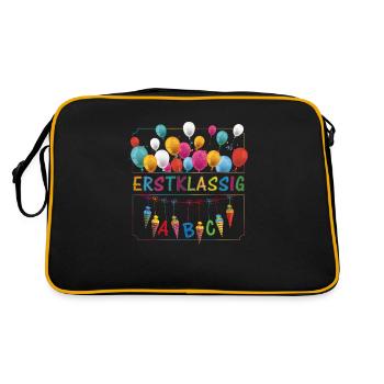 Erstklassig Schultüten ABC Luftballons - Retro Tasche - Schwarz/Gold - Hinten