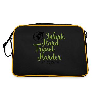 Travailler dur, voyager plus fort - Sac Retro - noir/or - Dos