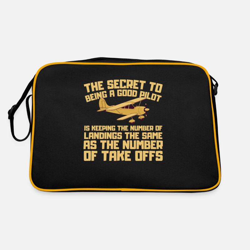 Lustige Flugzeugpiloten Retro Tasche