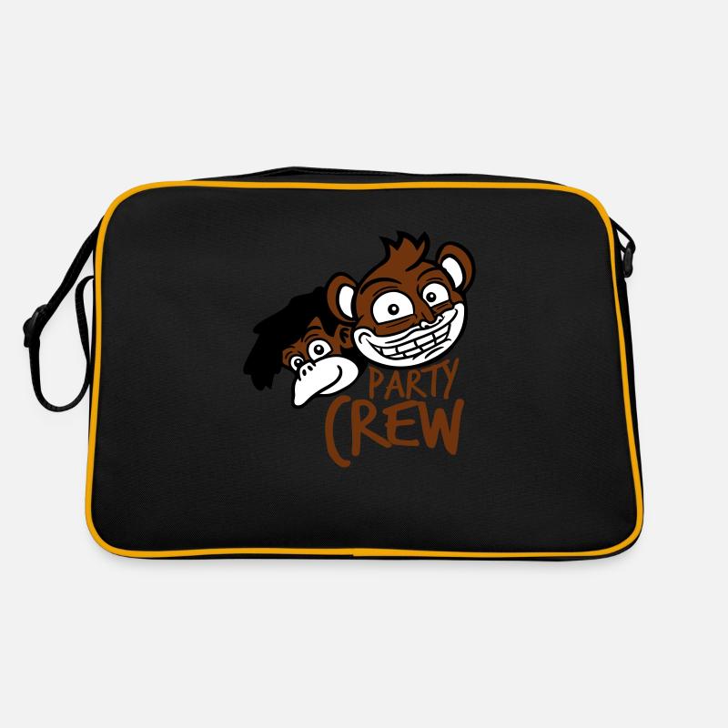 Monkey Party Crew Affen Feiern Team Freunde Spruch Retro Tasche