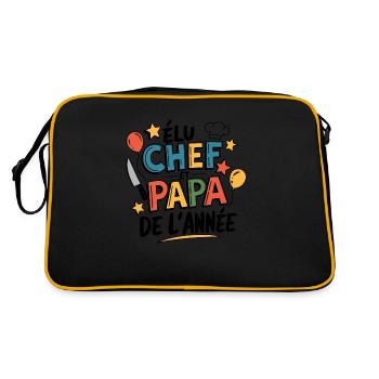 Elu chef et papa de l'année - Sac Retro - noir/or - Dos