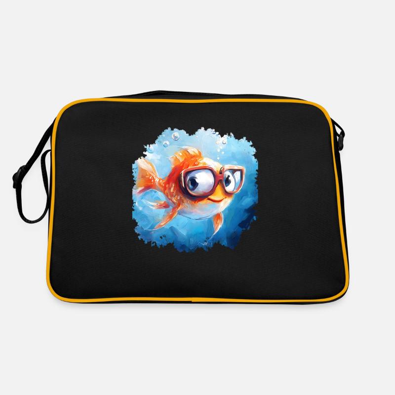Funny fish with poor eyesight Retro Bag