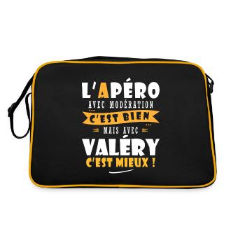 Valéry Apero Humour personnalisé valery - Sac Retro - noir/or - Dos