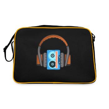 Headphones and audio cassette - Retro Bag - black/gold - Back