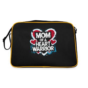Stolze Mama eines Herz-Kämpfers - Retro Tasche - Schwarz/Gold - Hinten