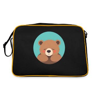 Ours en peluche prêt à être câliné avec des joues roses - Sac Retro - noir/or - Dos