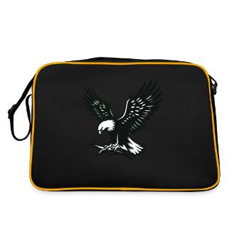 Adler auf dem Ast - Retro Tasche - Schwarz/Gold - Hinten