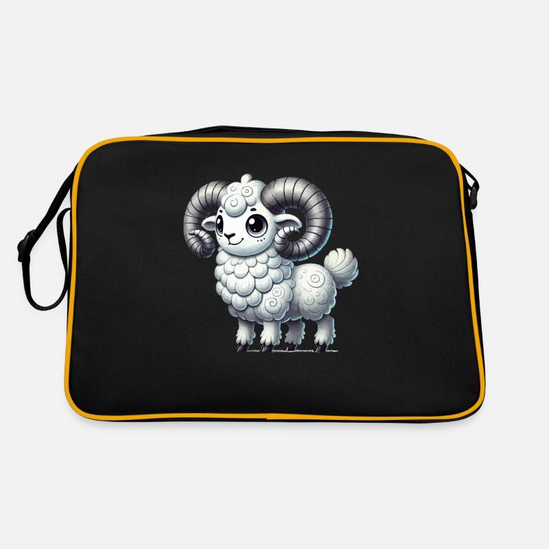 widder cartoon - Retro Tasche - Schwarz/Gold