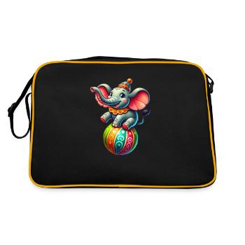 Elefant Zirkus - Retro Tasche - Schwarz/Gold - Hinten