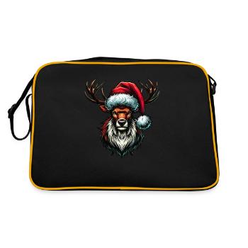 reh christmas reindeer - Retro Tasche - Schwarz/Gold - Hinten