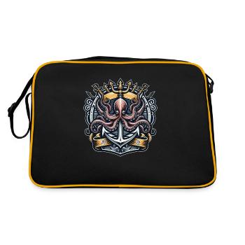 Octopus - Retro Tasche - Schwarz/Gold - Hinten