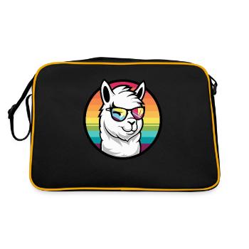 Alpaca Llama Cool Comic - Retro Bag - black/gold - Back