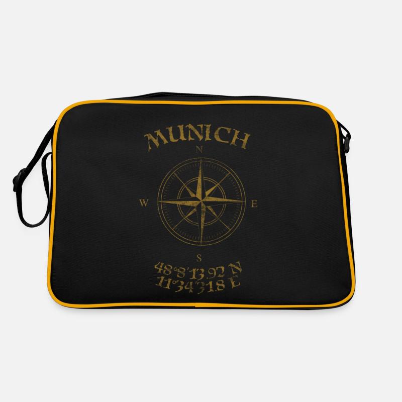 Compass GPS coordinates Munich Retro Bag