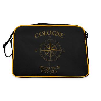 Boussole Coordonnées GPS Cologne - Sac Retro - noir/or - Dos