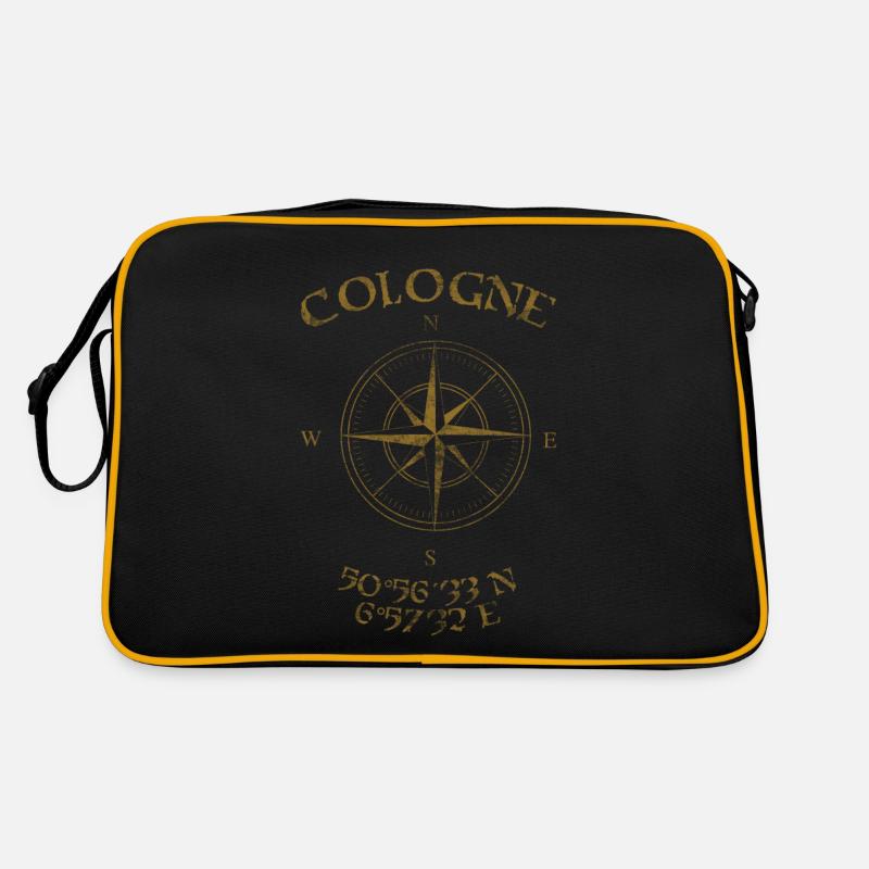 Compass GPS coordinates Cologne Retro Bag