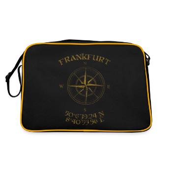 Boussole Coordonnées GPS Francfort - Sac Retro - noir/or - Dos