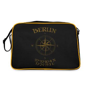 Compass coordinates Berlin - Retro Bag - black/gold - Back
