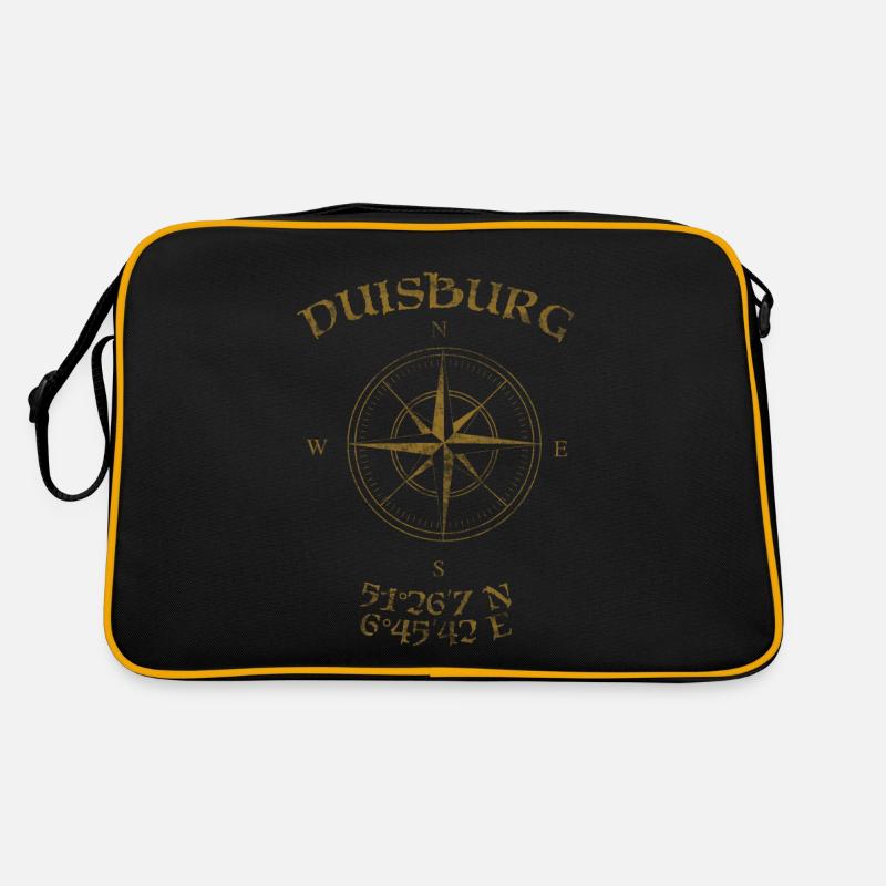 Compass GPS coordinates Duisburg Retro Bag